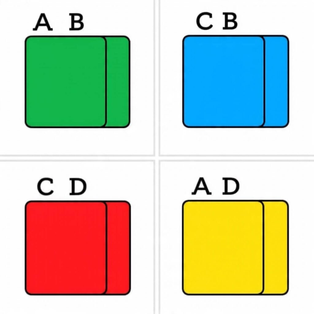 Iowa Gambling Task: A Complete Guide to Decision-Making and Psychology 3 Diagram showing the four decks in the Iowa Gambling Task