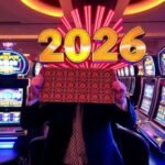 Jackpot Winners 2026 celebrating a massive casino win on a progressive slot machine