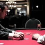 The story of a gambler — a lone player at the casino table representing the universal gambling journey"